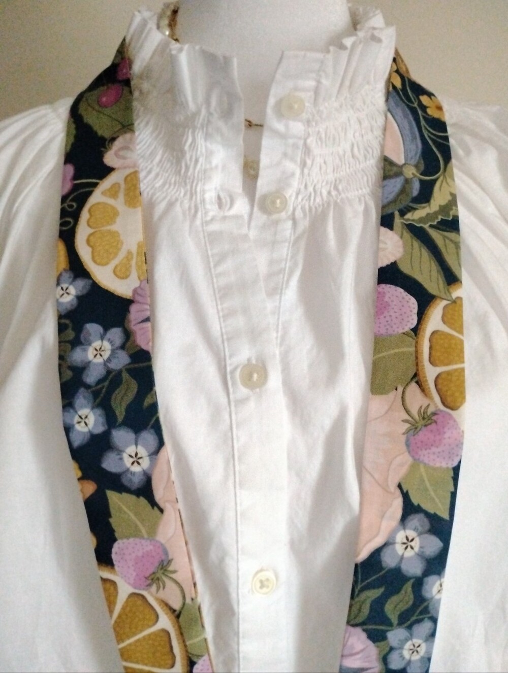 Liberty Art Fabric Tana Lawn Super Skinny Scarf Jillie Colorful Botanical Floral - Picture 3 of 10
